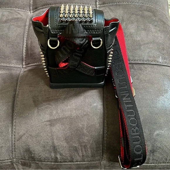 Christian Louboutin Mini Explorafunk Studded Leather Crossbody Backpack - Picture 5 of 8